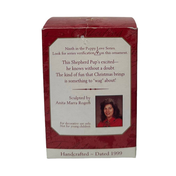 Vintage 1999 Hallmark Keepsake Ornament Puppy Love #9 Series German Shepherd Dog - Picture 9 of 11